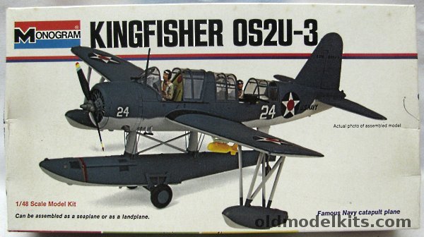 Monogram 1/48 OS2U-3 Kingfisher - US Navy Land or Floatplane - White Box Issue - (OS2U3), 6834-0175 plastic model kit